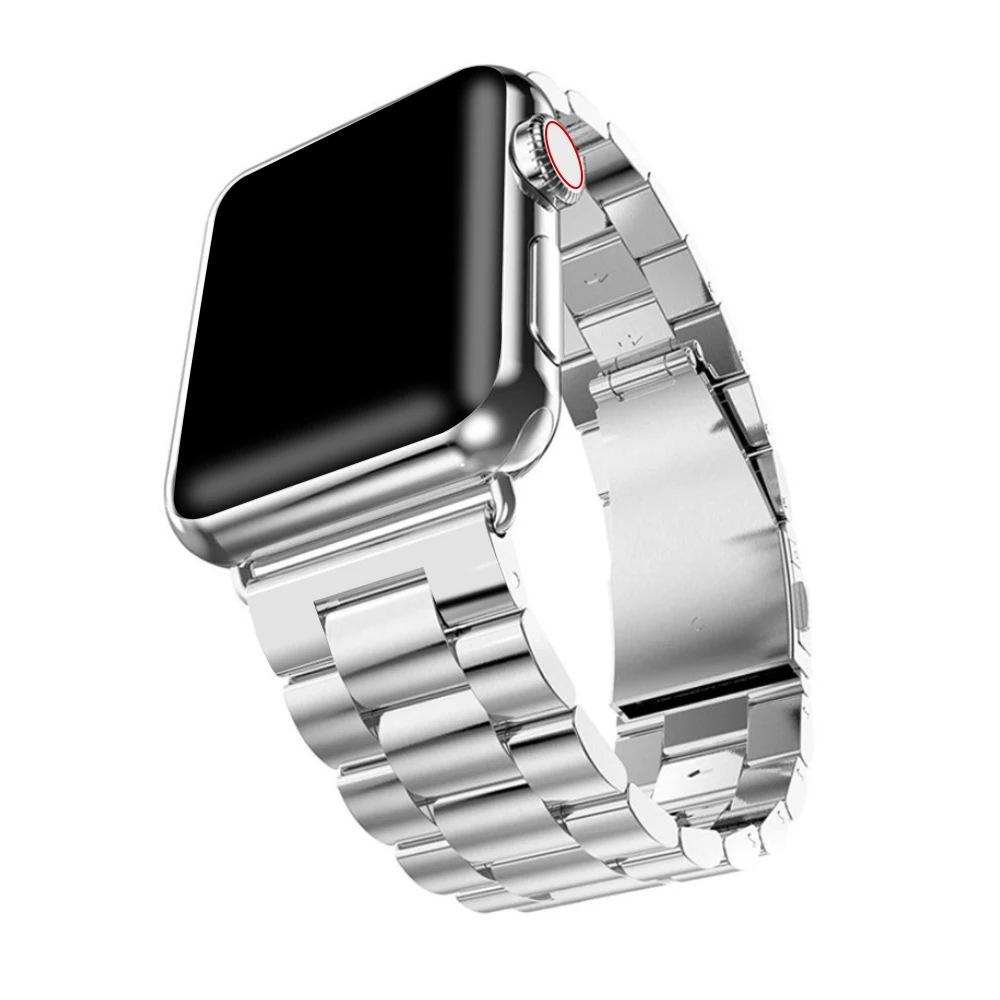 Ремешок из нержавеющей стали для Apple Watch 5, 40 мм, 44 мм, ремешок с металлическими звеньями, браслет iWatch, ремешок для серии 1, 2, 3, 4, 42 мм, 38 мм - Цвет ремешка: Silver