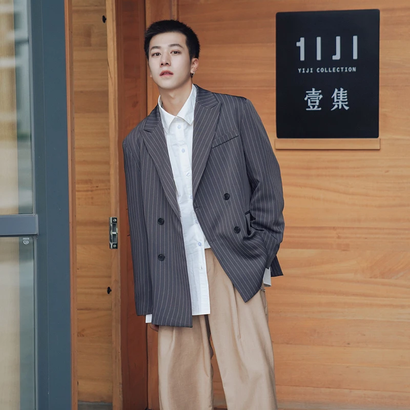 Autumn New Blazer Men Fashion Business Casual Striped Dress Jacket Man Streetwear Wild England Wind Jacket Male Suit Jacket Autumn New Blazer Men Fashion Business Casual Striped Dress Jacket Man Streetwear Wild England Wind Jacket Male Suit Jacket