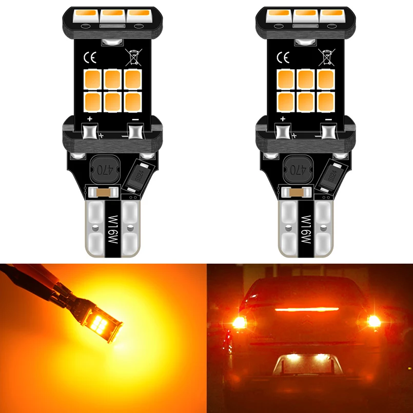 2pcs led t15 W6W Canbus bulbs 921 912 Error Free car Parking Backup Reverse Lamps Super bright 2835SMD White Red Amber 12V | Автомобили и
