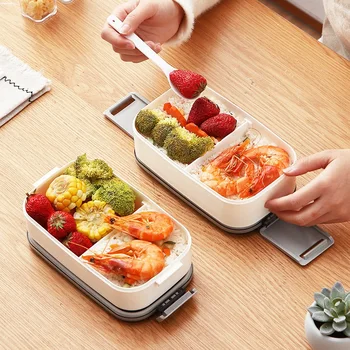 

Fashion Portable Lunch Box 304 Stainless Steel Bento Box With Tableware Student Sealed Leak-proof Large-capacity Food Container