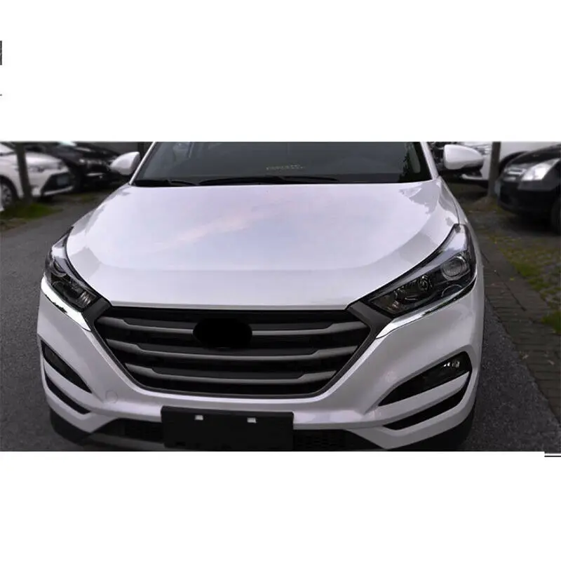 Модификация автомобиля автомобильные аксессуары из нержавеющей стали Передняя бровь фары крышка планки для hyundai Tucson