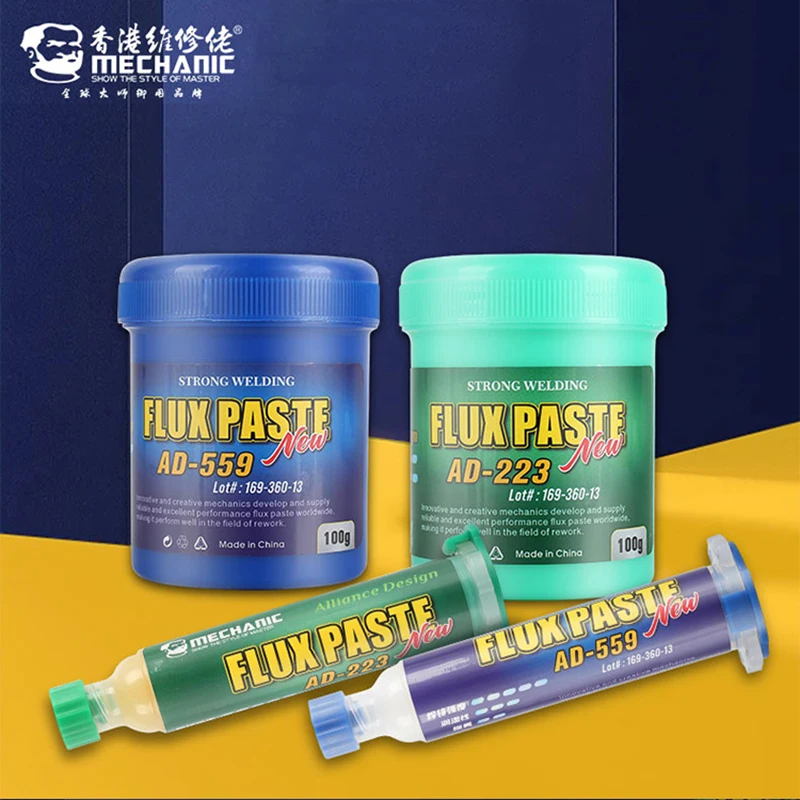 MECHANIC Lead-Free Halogen-Free Solder Paste Flux NO-Clean Welding Soldering Grease for SMD PCB CSP BGA Phone Repair Tools