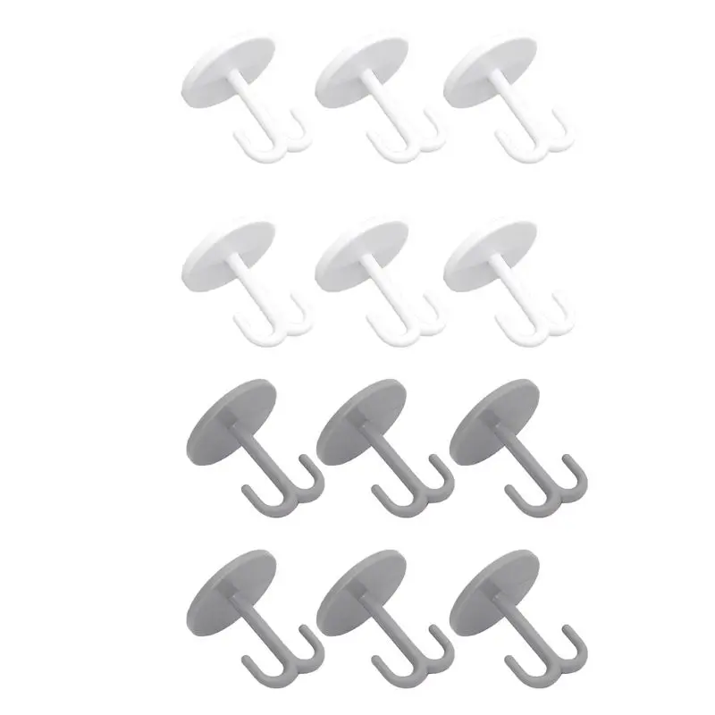 

6pcs Self Adhesive Heavy Duty Ceiling Hook Wall Mounted Cupboard Drawer Hanger