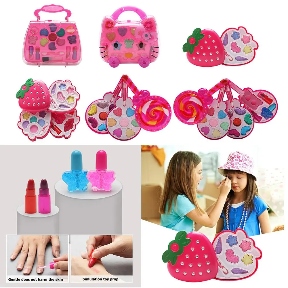 Set de maquillaje para niños bebé cosméticos para niñas maquillaje fingir jugar seguro princesa juguetes para niño vestido de juguete de cumpleaños