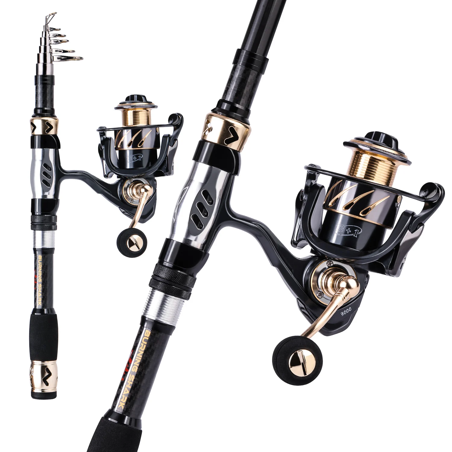 Sougayilang Fishing Rod And Reel Combos 1.8-3.0m High Carbon Fiber With Eva  Handle Telescopic Rod 13+1 Stainless Bearings Reel - Rod Combo - AliExpress
