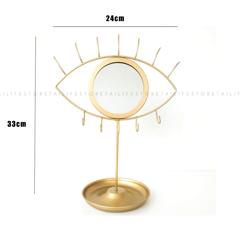 Нордическая геометрическая форма для глаз, железное искусство, декоративная зеркальная стойка для хранения, настольные косметические зеркала, инструмент для украшения дома и свадьбы