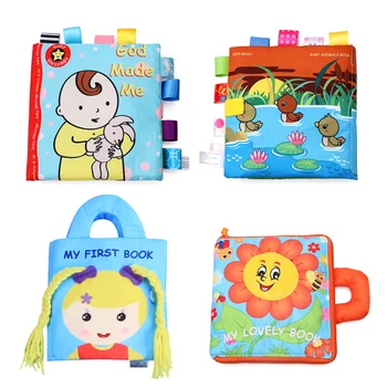 

Non-toxic Infant Cloth Book Cartoon Pattern Baby Soft Activity Crinkle Cloth Books Educational Learning Toys 2020