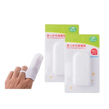 

6 pcs/sets Baby mouth cleaning wipes gauze tooth toothbrush for cleaning the oral Baby cavity brush gauze finger brush 2020