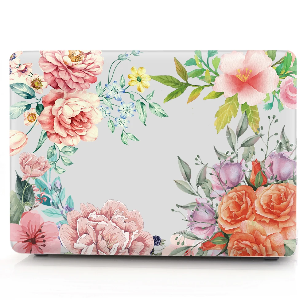 C Жесткий Чехол для ноутбука MacBook air 13pro для Apple macbook Air13.3 12 15 A1932 A1989 A1708 A1707 A1466 с цветочным рисунком - Цвет: C