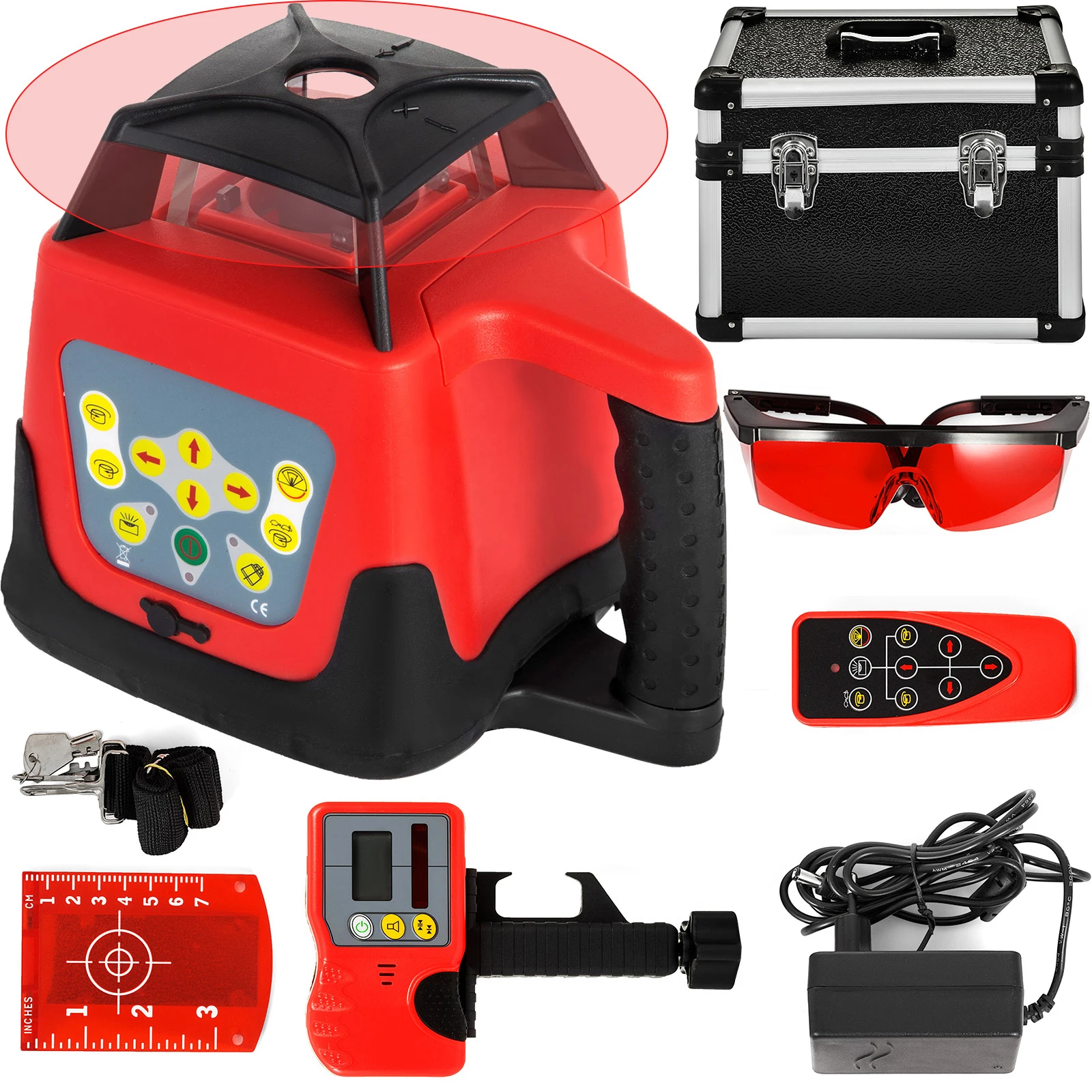 VEVOR 360 Rotary Laser Leveling Device 500m Range Red Beam Self