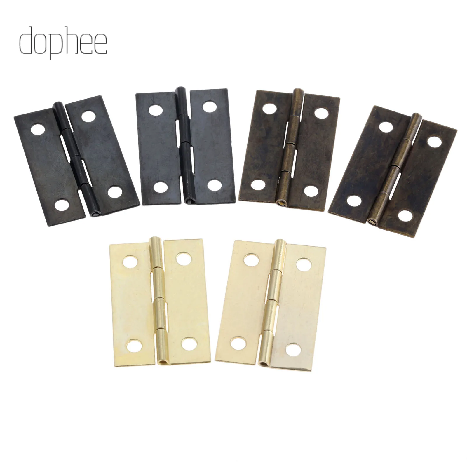 Dophee 4/10/20 штук в винтажном стиле петли 30*26 мм с винтами 4 отверстия для умного дома мебель духовой шарнир кукольный домик Миниатюрный шкафчик шкаф