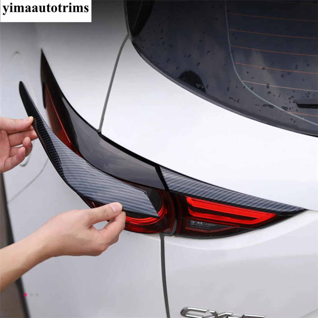 Car Front Head Light Eyebrow / Rear Tail Lamp Eyelid Strip Cover Trim Carbon Fiber Accessories For Mazda CX-5 CX5 2017 - 2021 5 Car Front Head Light Eyebrow / Rear Tail Lamp Eyelid Strip Cover Trim Carbon Fiber Accessories For Mazda CX-5 CX5 2017 - 2021 5