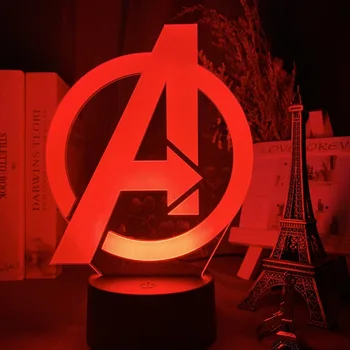 

3d Lamp The Avengers Logo Kids Nightlight for Child Bedroom Decorative Atmosphere Cool Colorful Led Night Light Xmas Gift