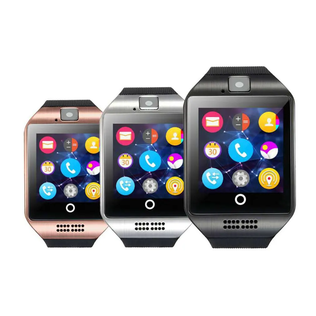 Bluetooth Смарт-часы Q18 с камерой Facebook Whatsapp Twitter Синхронизация SMS Smartwatch поддержка