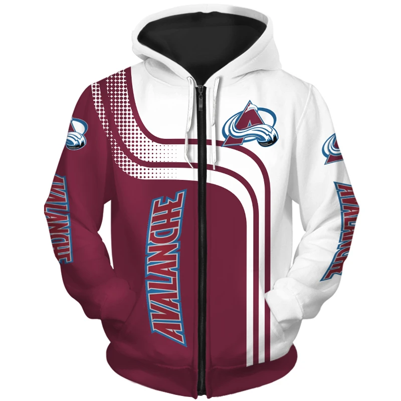 3D Avalanche Zip Hoodies Red 