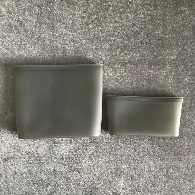 2pcs-Gray-bag Дропшиппинг 3 шт/8 шт многоразовый силиконовый мешок для еды Ziplock wrap сумки контейнеры для хранения набор упаковка фруктов кухонный Органайзер - Цвет: 2pcs-Gray-bag