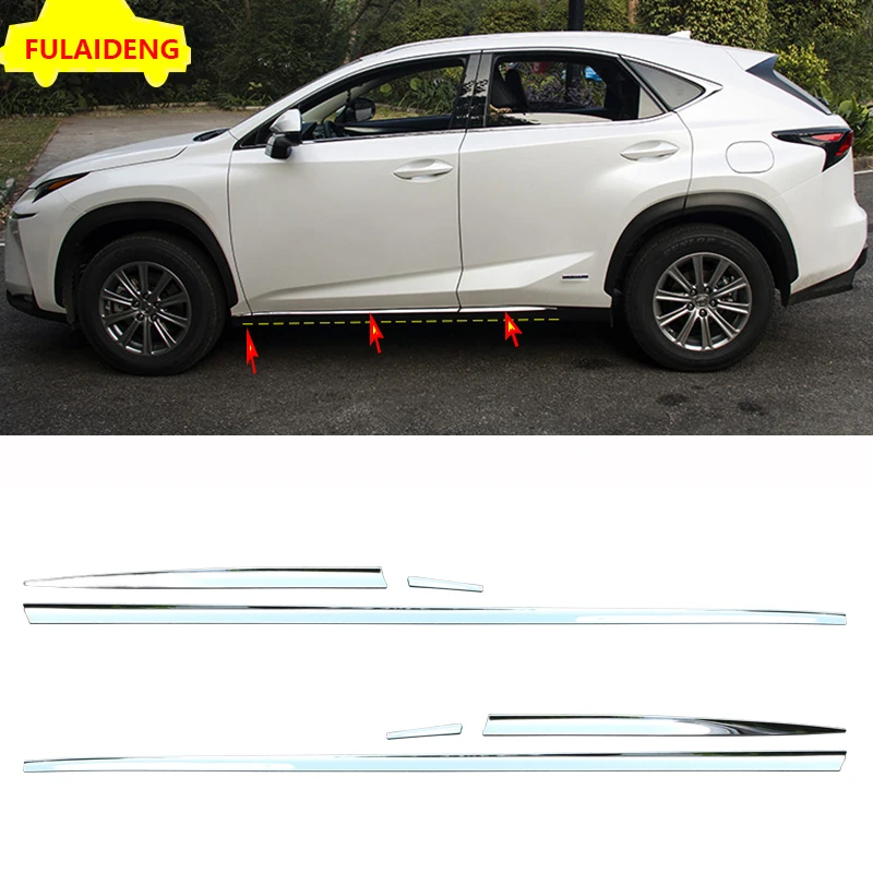6 шт. для Lexus NX200 NX200t NX300h- корпус автомобильной двери из нержавеющей стали нижние полосы отделка автомобиля Стайлинг Аксессуары