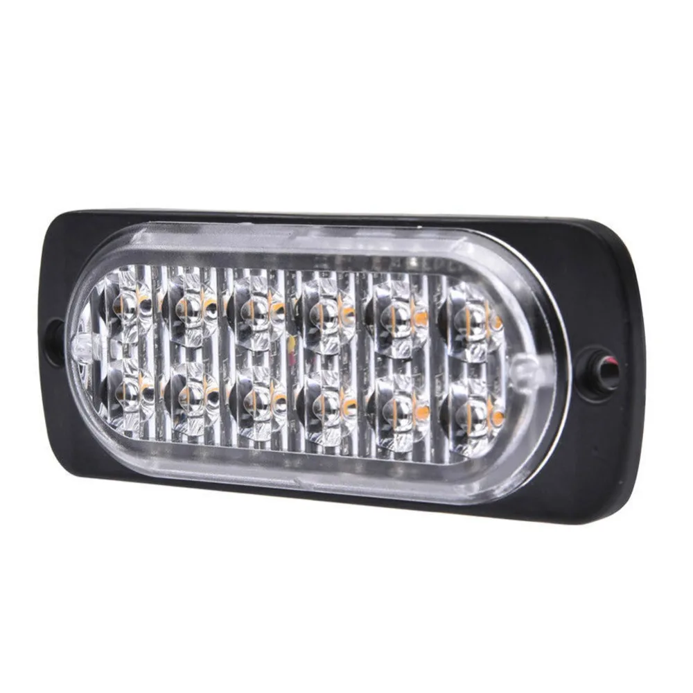 10 шт 12 V-24 V 36W 12LED Янтарный автомобиль Грузовик аварийный Маяк Предупреждение опасности со стробоскопической вспышкой для днища поворота светильник бар