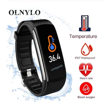 

New C6T Smart Band Body Temperature Wristband IP67 Waterproof Sleep Monitor Fitness Health Tracker Bluetooths Smart Bracelet