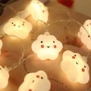 

LED Warm White Cute Cloud String Lights Christmas Room Corridor Decor Holiday Battery Powered Gift Small Night Light