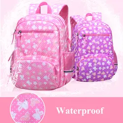 Детский рюкзак на молнии с геометрическим рисунком, водонепроницаемый рюкзак с цветочным принтом, школьные сумки для подростков, девочек и