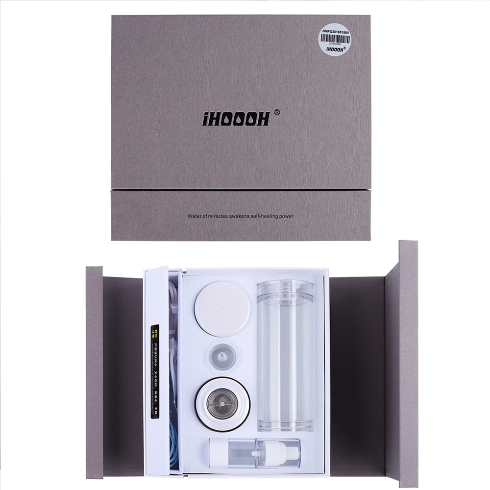 SPE High Hydrogen rich Nanometre water bottle ORP -800mv H2 ionization h2 generator Anti aging water CUP IHOOOH