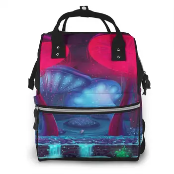 

Fashion Mummy Maternity Nappy Bag Magic Mushroom Hollow Mystical Print Large Capacity Baby Bag Travel Nursing Bag for Baby Care