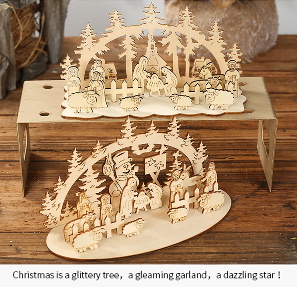 DIY рождественская деревянная креативная мозаика ручная головоломка игрушка