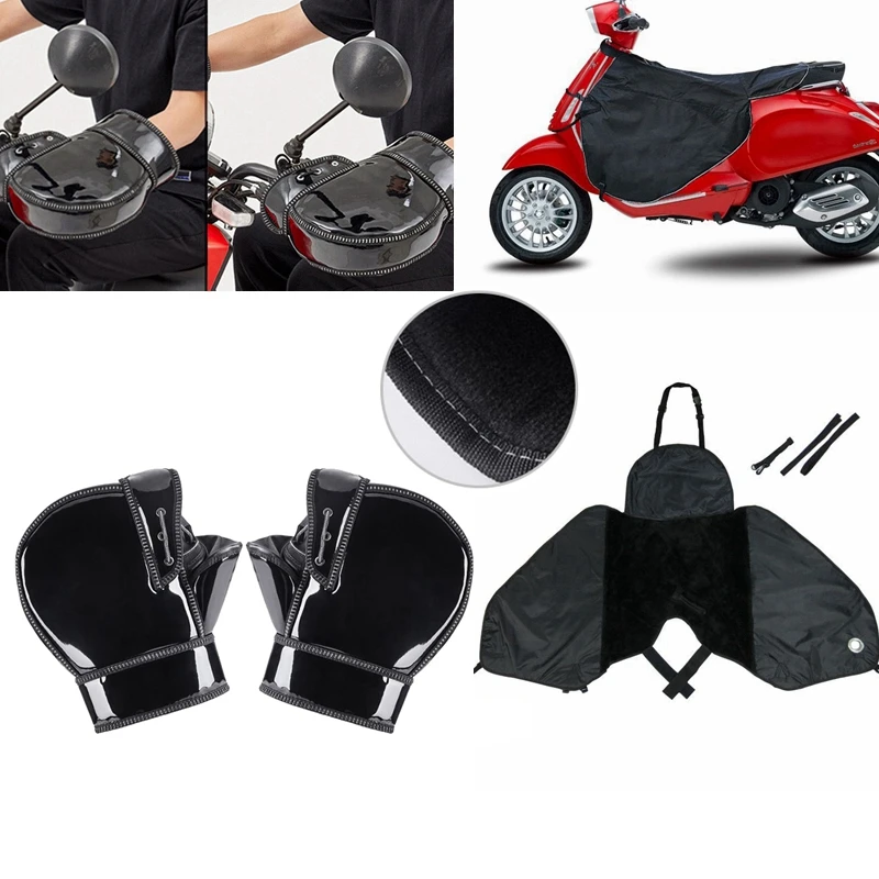 KOET Leg Lap Apron Cover for Motorcycle Windproof Warm Leg Blanket Protector w/Artificial Lamb Cashmer Lined & Reflective Strip Edge for Vespa GTS Electric Cars Scooter Motorcycle 