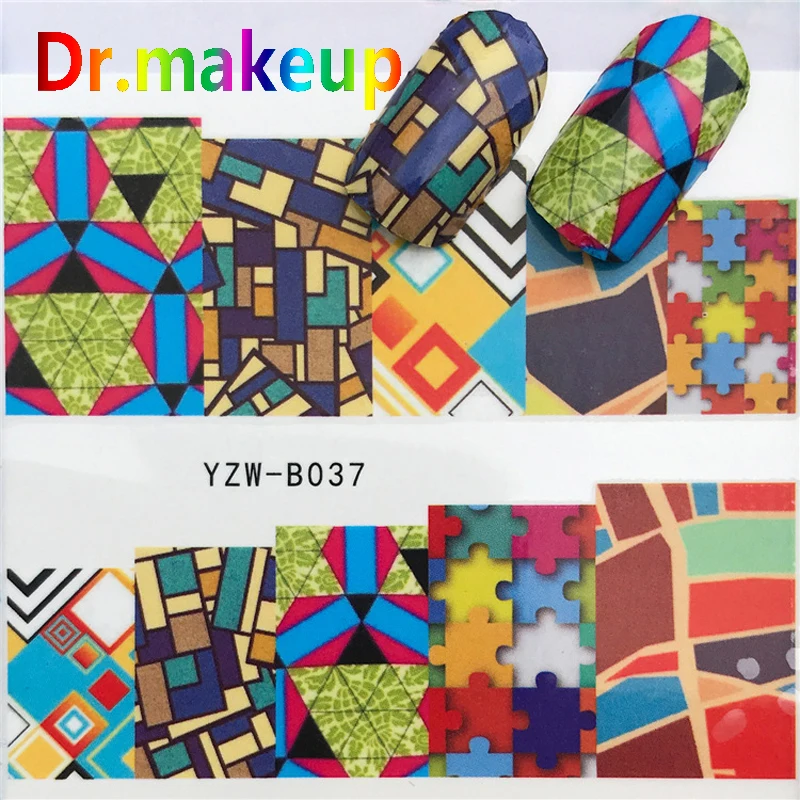 1 лист DIY 3D переводная Вода ногтей StickersColorful головоломка Ловец снов самоклеящийся