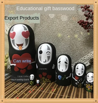 

Russian Matryoshka 7-layer Spirited Away Faceless Male Design Nesting Dolls Lovely Handmade Basswood Decorative Crafts ZL671