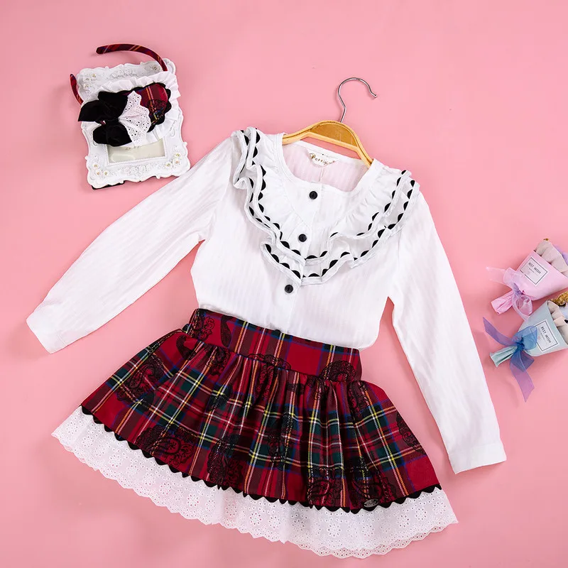 Cutestyles/Новое поступление комплект одежды для девочек головной убор белый топ с