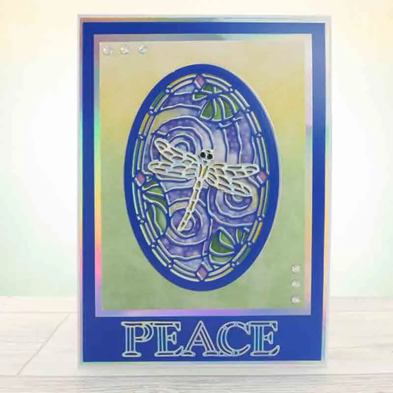 

Oval Dragonfly Frame With Thanks Metal Cutting Dies for DIY Scrapbooking Album Embossing Paper Cards Making Crafts Supplies 2019