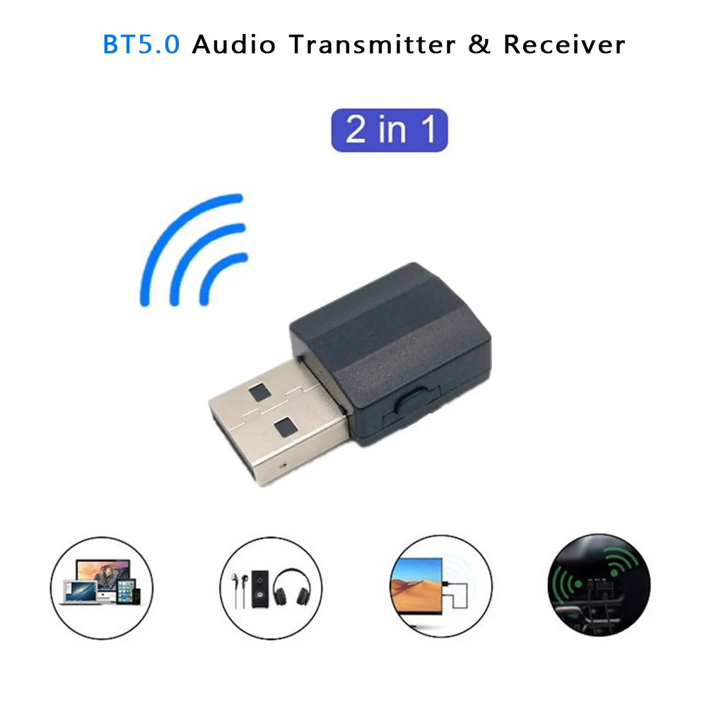 

BT600 2 in 1 Bluetooth 5.0 Receiver usb Transmitter Receivers Audio Adapter for TV PC Headphone Mobile Phone MP3 Player