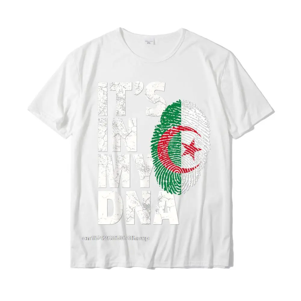 Casual Tops Shirts Funny Crewneck Leisure Short Sleeve 100% Cotton Men T-Shirt Personalized Tops T Shirt Top Quality ITS IN MY DNA Algerian Algeria Flag Shirt Men Women Kids__2055. white
