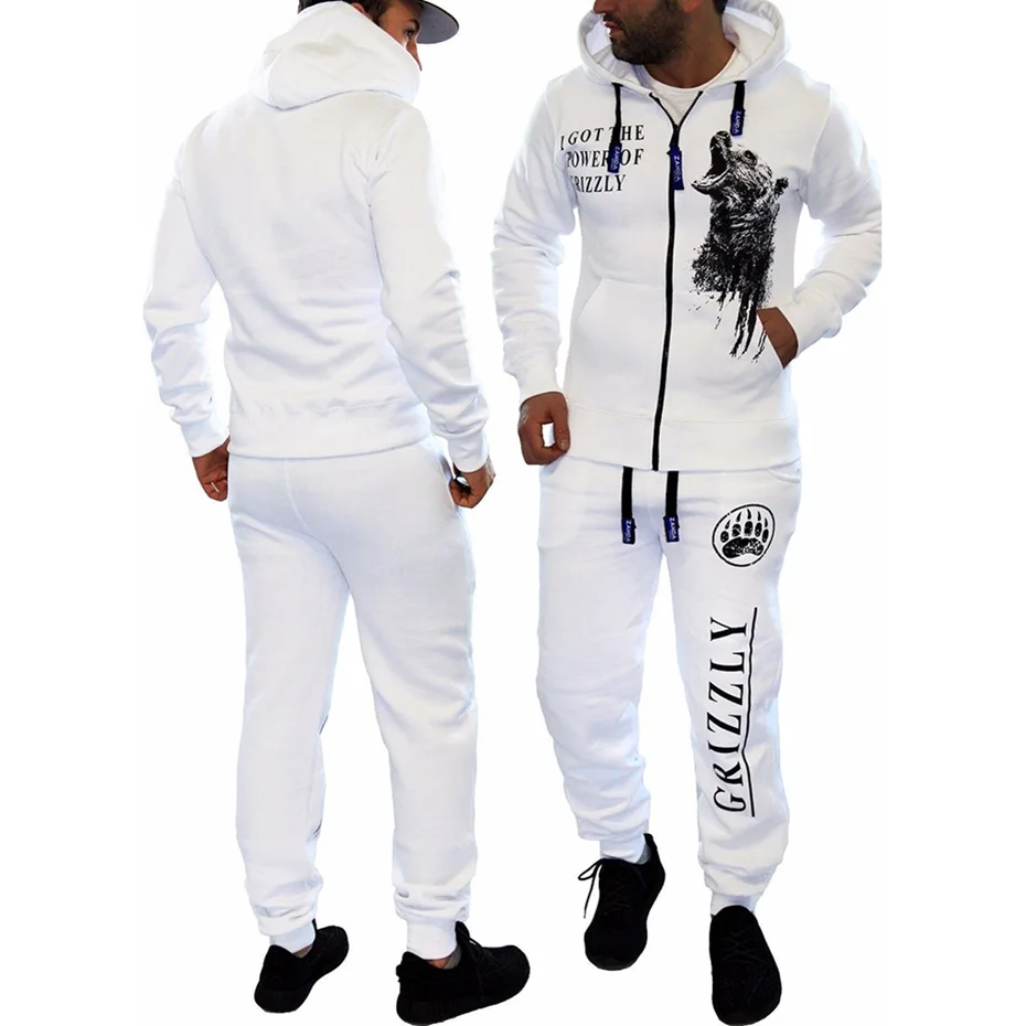 Flash Sale New 2019 Sweatshirt Men Tracksuit Men Set Spring Autumn 2PCS Jacket+Pants Suit Zipper Patchwork Casual Sweat Hoodie Men Sets