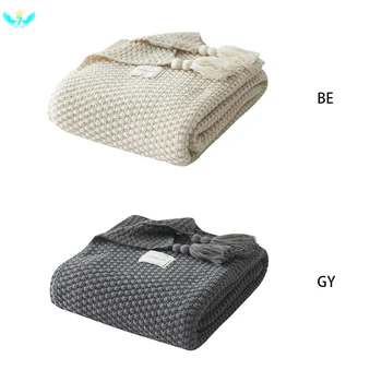 

Nordic Office Nap Sofa Blanket Tassel Knit Blanket Wool Towel Blanket Leisure Air Conditioning Blanket Was Weighted Blanket DWH5