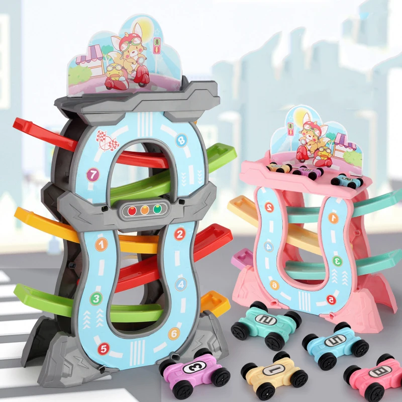Kopen 3 7 Layer Ramp Race Tracks   Mini Inertie Auto Baby Peuter Sliding Motor Vaardigheid Developmental Leren Voertuigen Speelgoed voor Kinderen