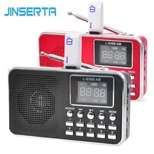 JINSERTA L-938B AM двухдиапазонный перезаряжаемый портативный мини карманный цифровой AM FM радио Поддержка USB TF SD карта U диск