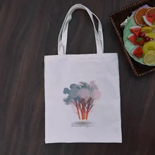 Дерево Ручная роспись синяя серия печать холст хозяйственная сумка модная сумка повседневное использование моющаяся сумка многоразовая переработанная эко-сумка