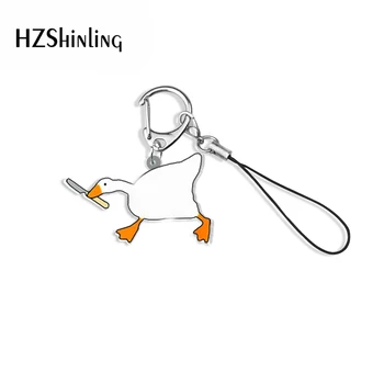 

Game Untitled Goose Acrylic Keychain Shrinky Dinks Keychain Mobile Phone Straps Key Accessories Resin Epoxy