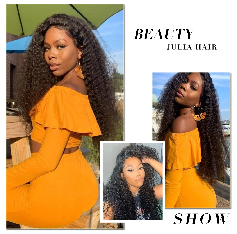 Brazilian Curly Lace Front Wig Pre Plucked Remy 13x6 Lace Front Human Hair Wigs 150180 Density Julia 13x4 Curly Lace Front Wig (2)