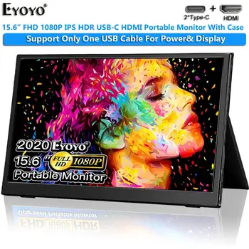 

Eyoyo 15.6" EM15YX Portable Monitor USB C FHD 1080P IPS HDR LCD Laptop Second Screen Display for PC Mac Phone Xbox Switch PS4