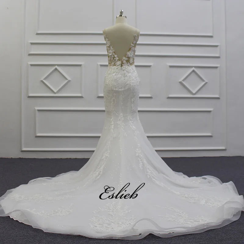 Eslieb 3D Цветочные бусины-Кристаллы Русалка свадебное платье es сексуальное кружевное свадебное платье Vestido de Noiva свадебное платье