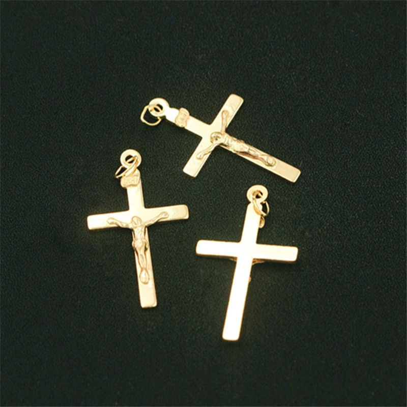 14K Gold Filled Crucifix Cross Charm Religious Spiritual Pendant  DIY Jewelry Accessories Pendants Making Jewelry Findings