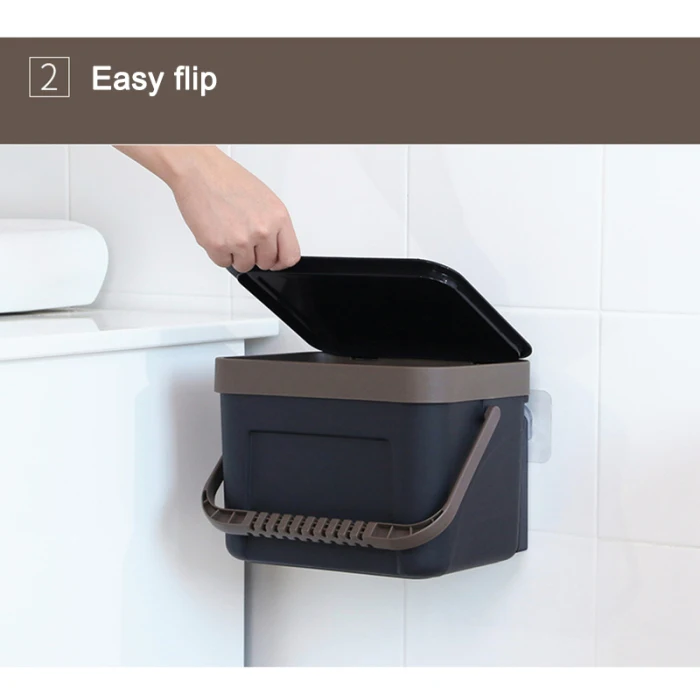 Trash Can Kitchen Wall Mounted Garbage Bin Recycle Compost Bin Bathroom Dustbin HFing