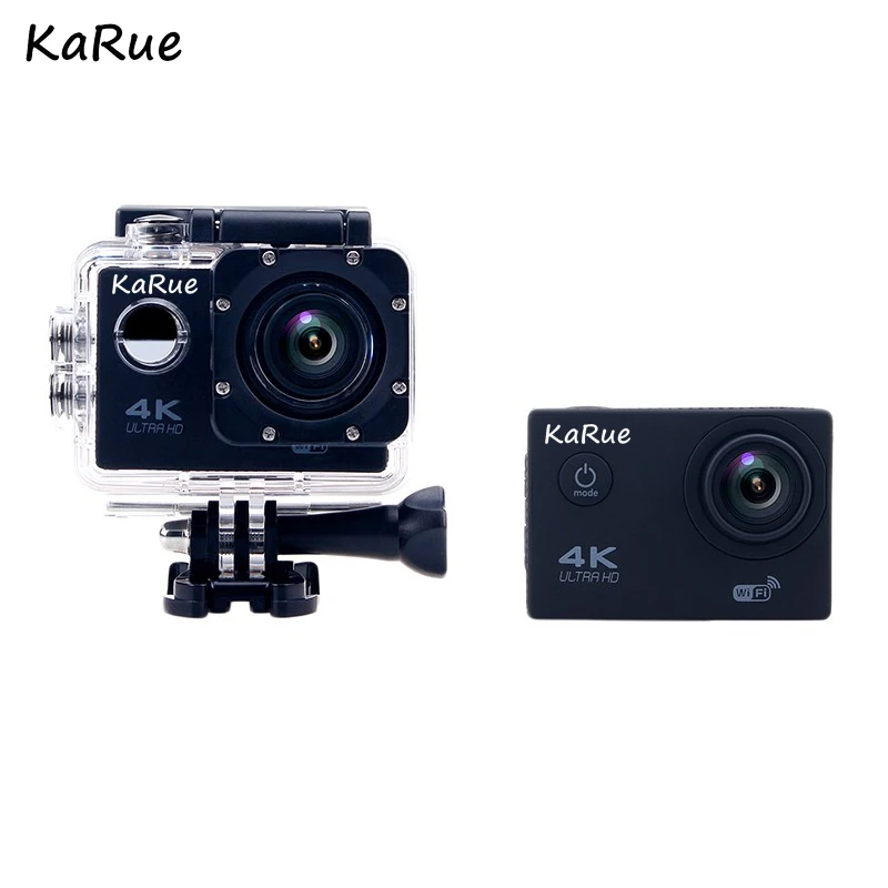 Экшн-камера Ultra HD 4 K/25fps WiFi 2," 170D подводная камера Go Водонепроницаемая профессиональная спортивная камера на шлем для верховой езды, альпинизма - Цвет: Черный