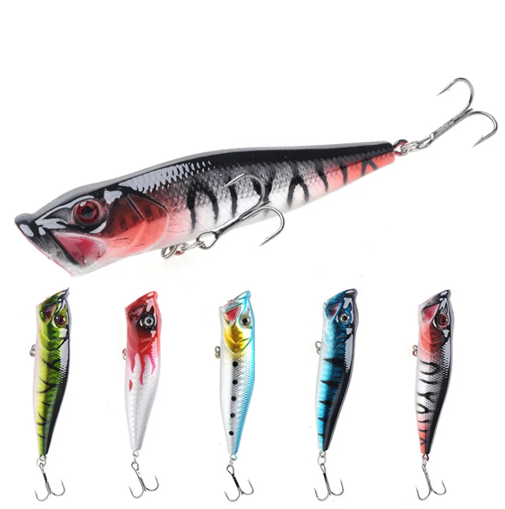 10 см 14 г искусственные рыболовные приманки Картеры с крючками Topwater Baits Bass Minnow Popper