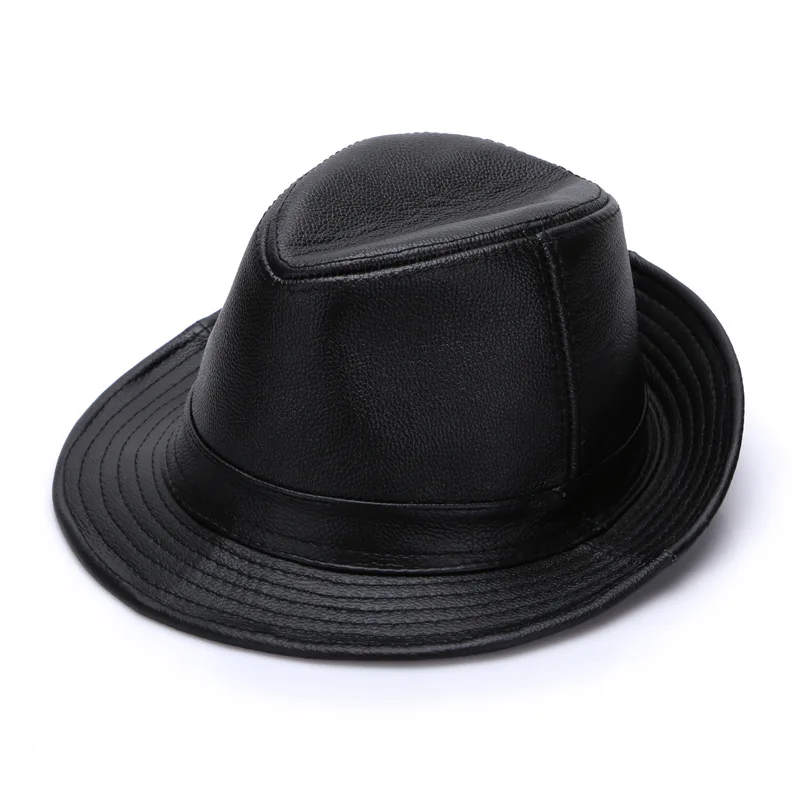 Модные широкие мужские головные уборы Fedoras из воловьей кожи Jazz cap s плоский Топ Складная Повседневная дорожная Кепка джентльмен Chapeau