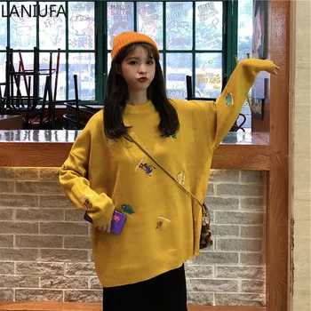 

2019 Autumn Women Sweaters Casual Long Sleeve Pullover Female Jumper Sweaters Women Elasticity Pullovers warm coat mujer Y901